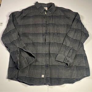 Blake Shelton x Lands End Men’s XXL Gray Plaid Button Front Flannel Shirt Cotton